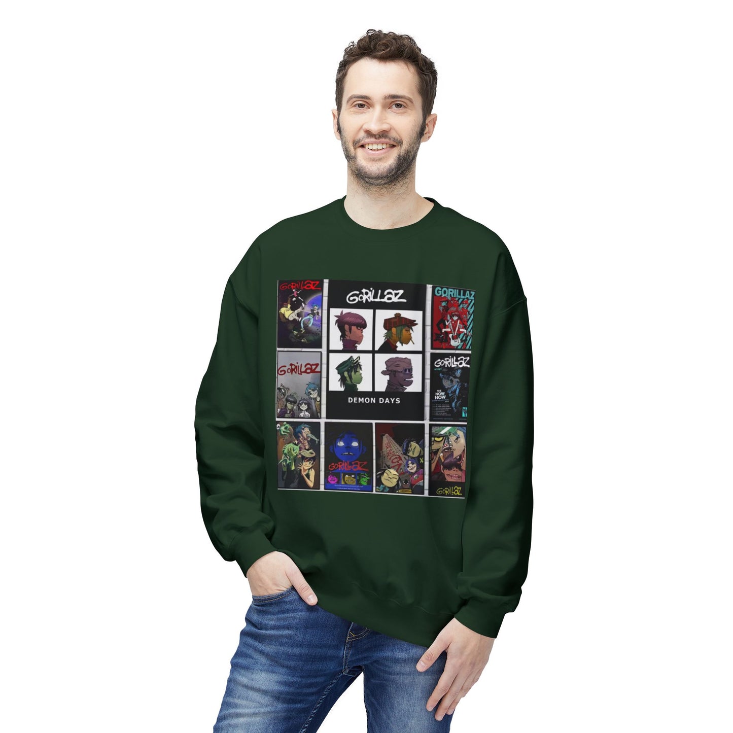 Gorillaz Album Art Collage Graphic Sweatshirt Music Inspired Streetwear