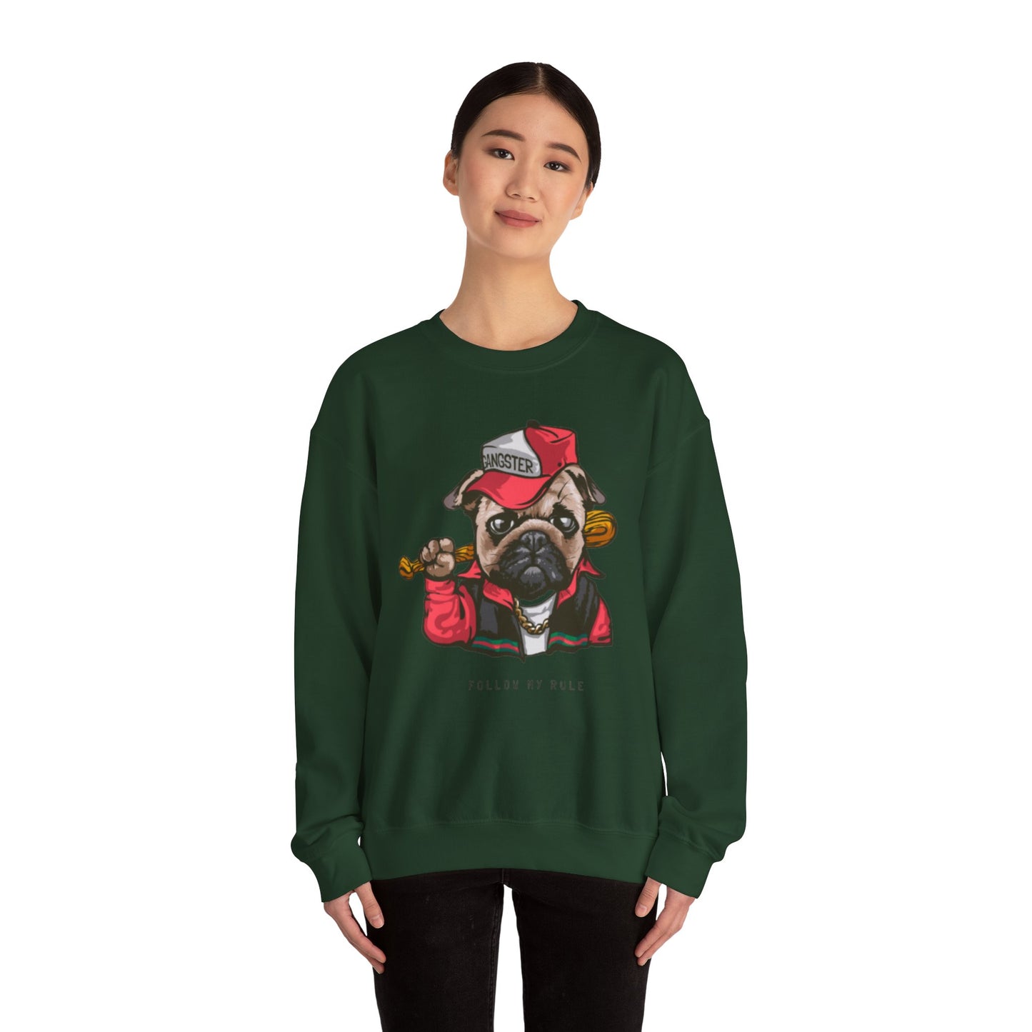 Gangster Pug Graphic Sweater | Eco-Limited