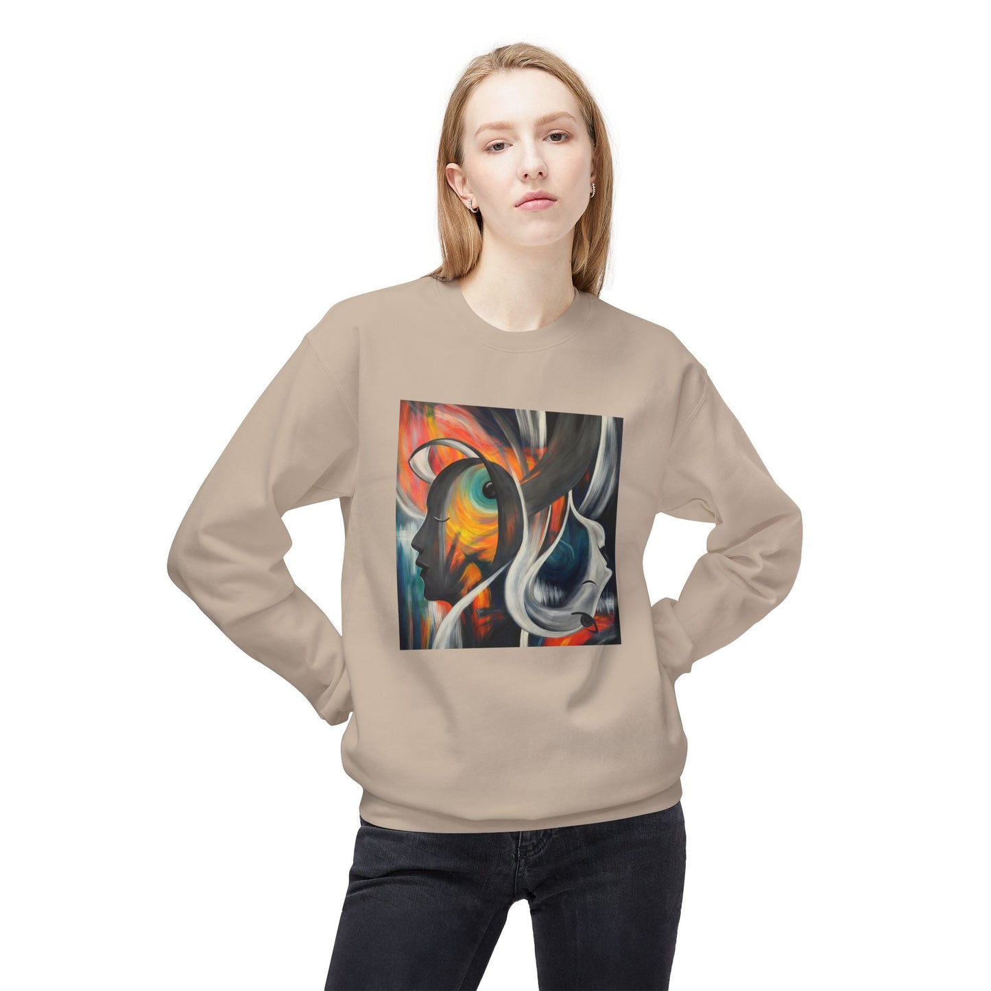 Abstract Expression Portrait Sweatshirt | Eco-Limited