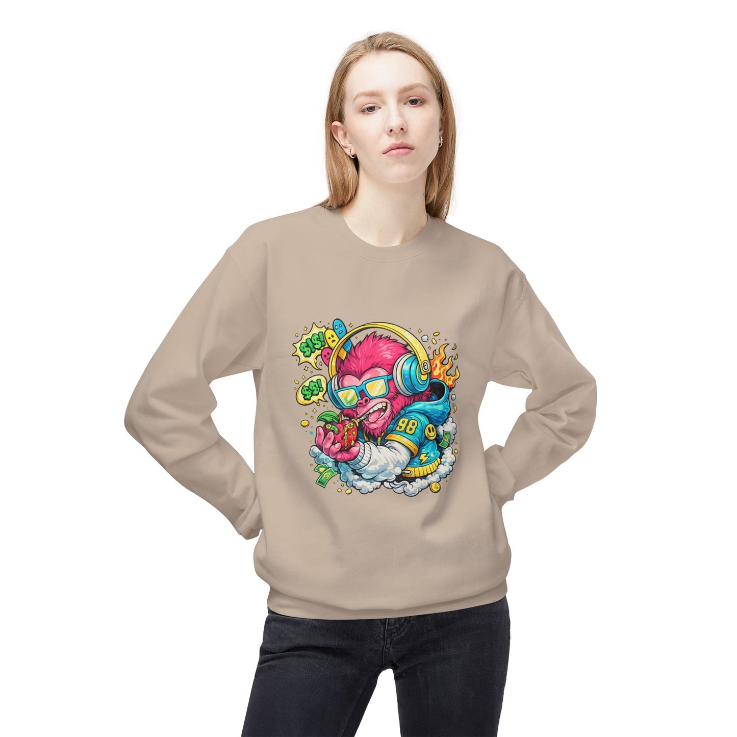 Juicy Vibes Monkey Graphic Sweater | Eco - Limited