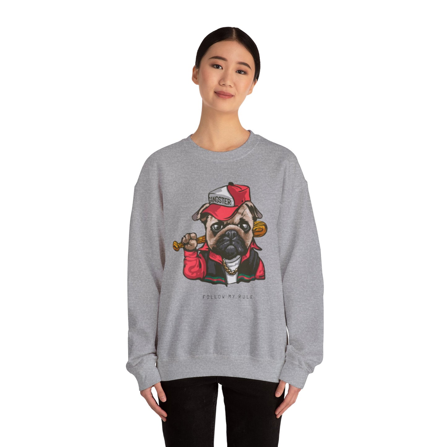 Gangster Pug Graphic Sweater | Eco-Limited