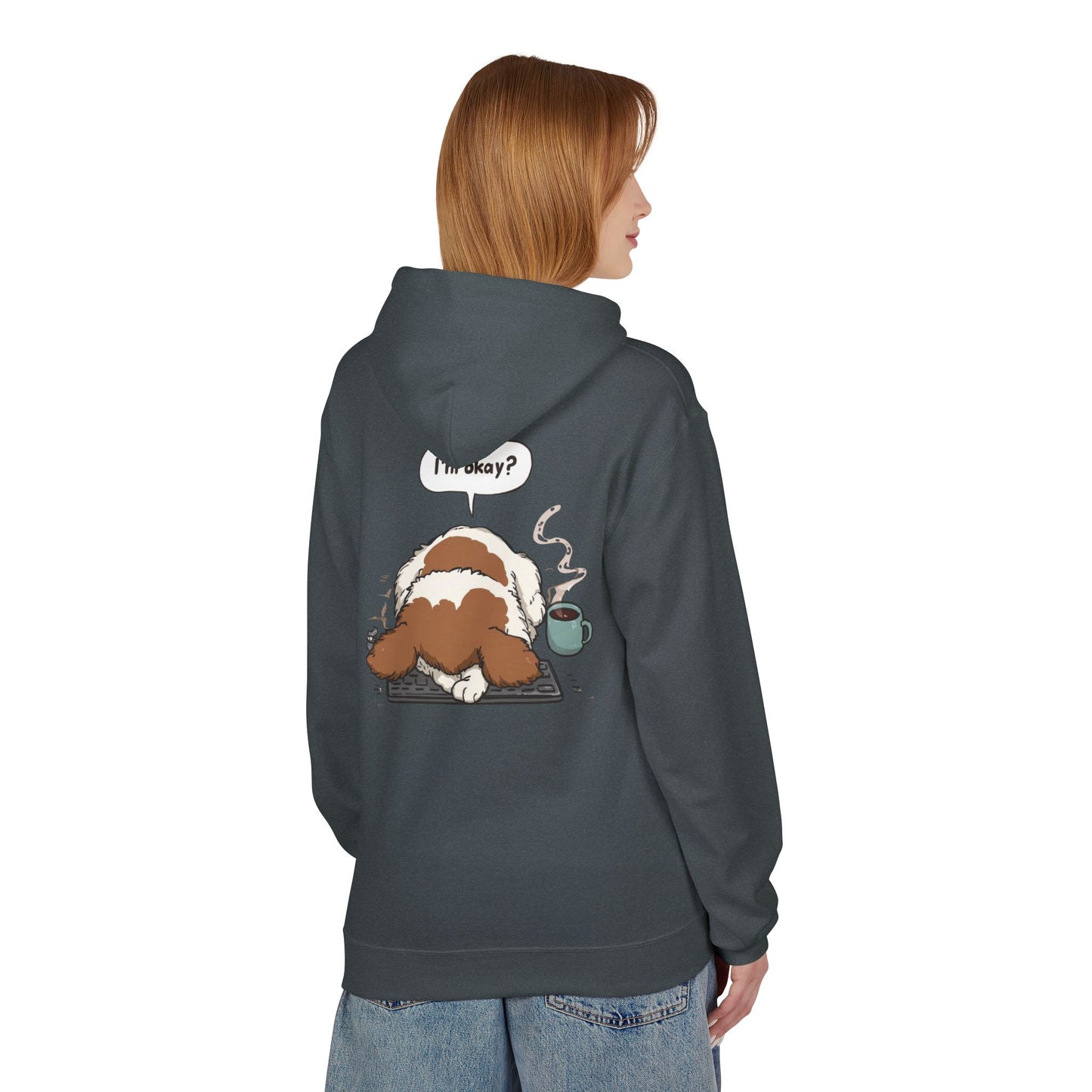 I’m Okay? Dog Coffee Moment Hoodie | Eco-Limited
