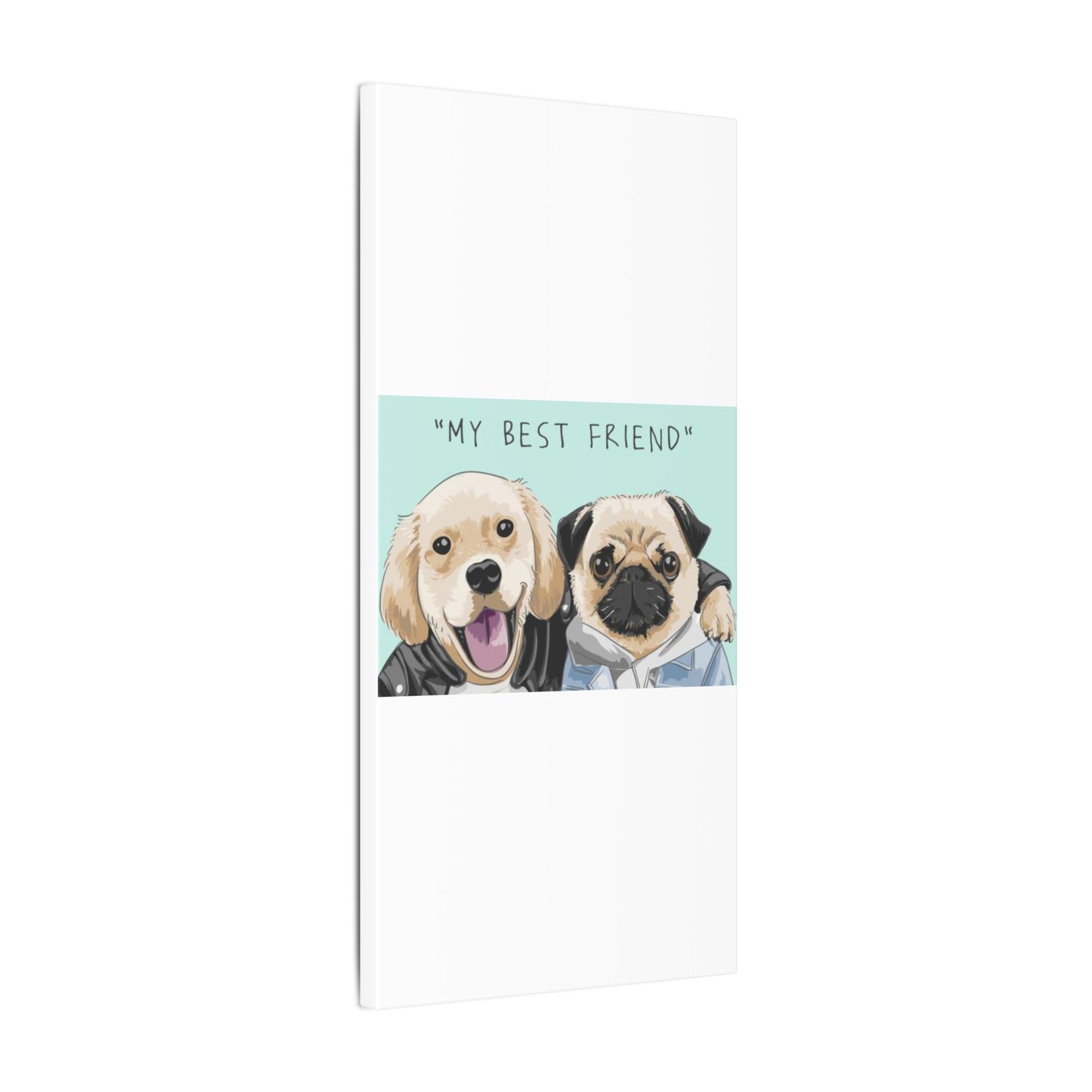 Cute Pug & Puppy Matte Stretched Print