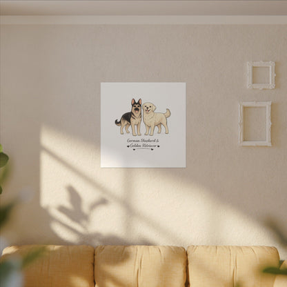 German Shepherd & Golden Retriever Canvas Wall Art