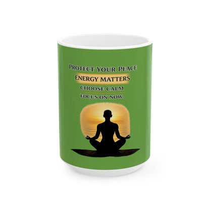 Protect Your Peace Mindfulness Ceramic Mug | Eco-Limited