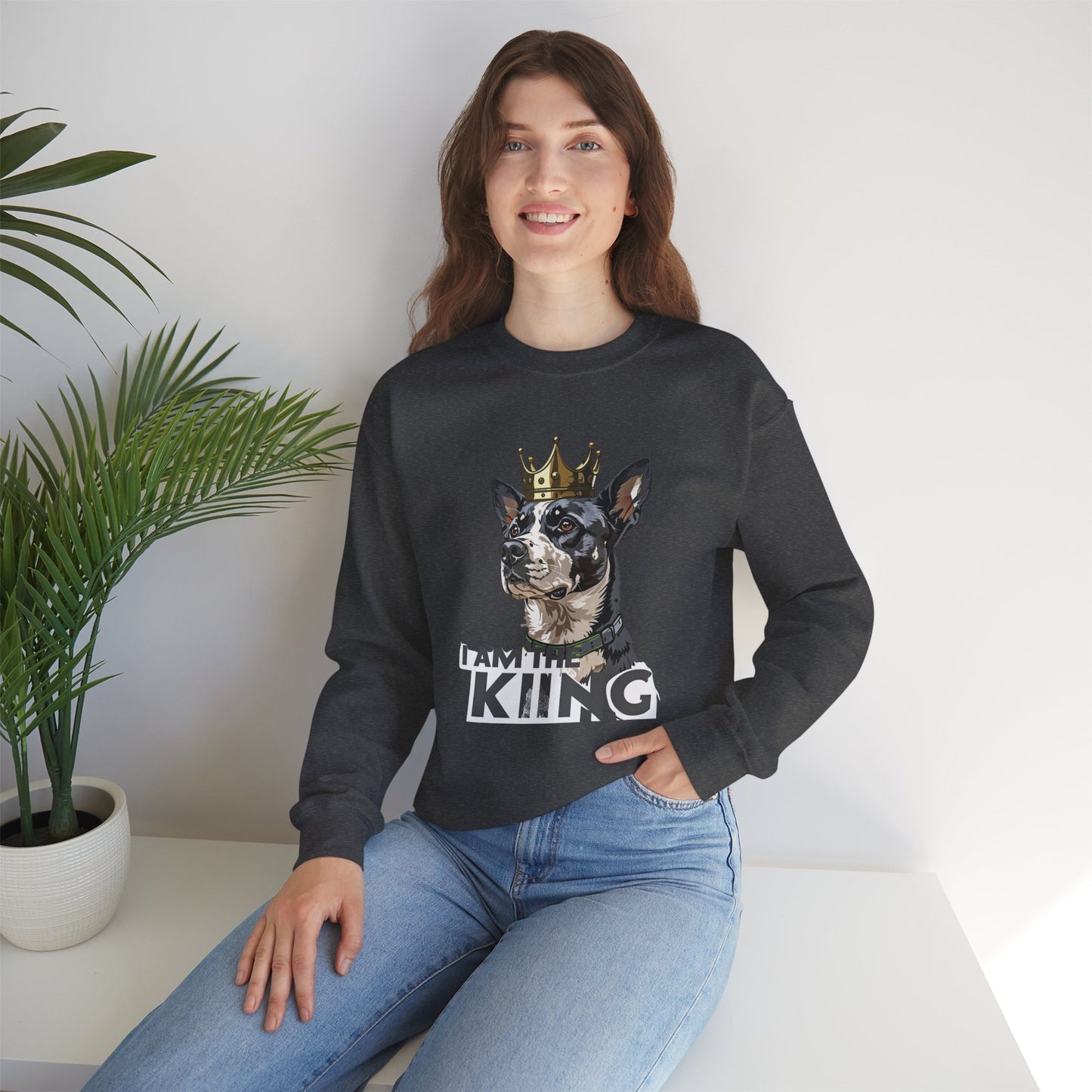 King Dog Crown Art Sweatshirt | Eco-Limited