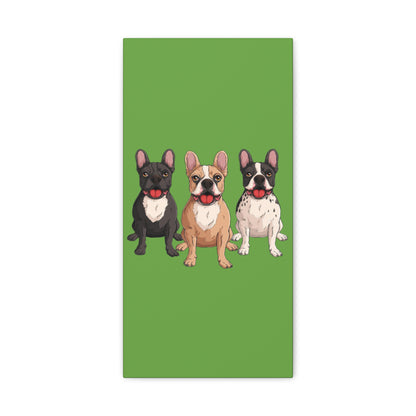 French Bulldog Trio Canvas Wall Art|Eco-Friendly - Limited