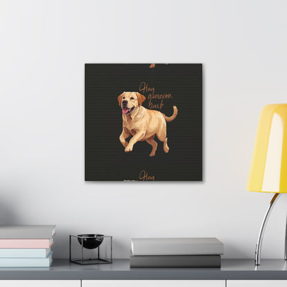 Happy Gamelon Bark Dog Canvas Wall Art | Eco-Limited