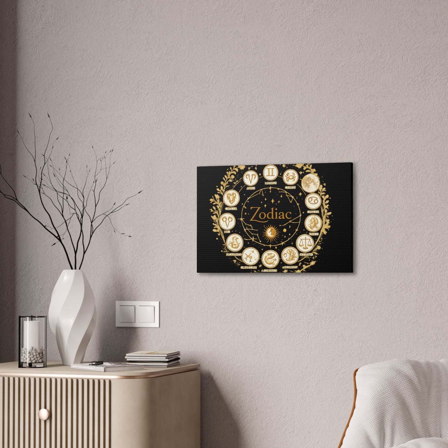 Golden Zodiac Astrology Canvas | Eco-Limited
