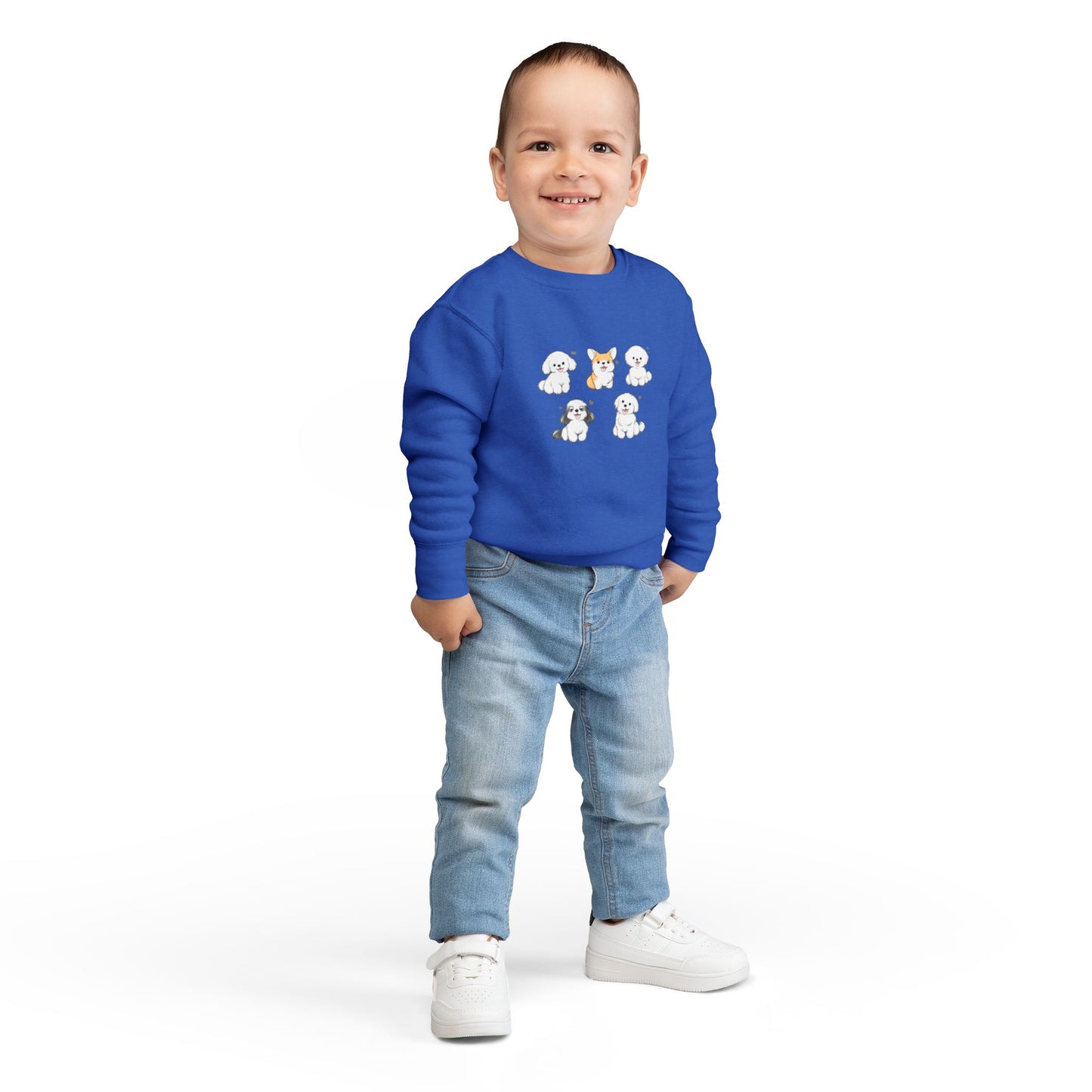 Cute Cartoon Puppies Crewneck for Kids