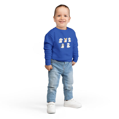 Cute Cartoon Puppies Crewneck for Kids