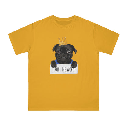 “I Rule the World” Crowned Dog Graphic Tee|Eco-Friendly