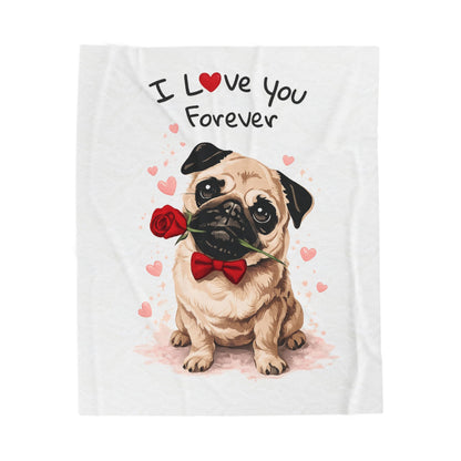 I Love You Forever Pug Blanket | Eco-Limited