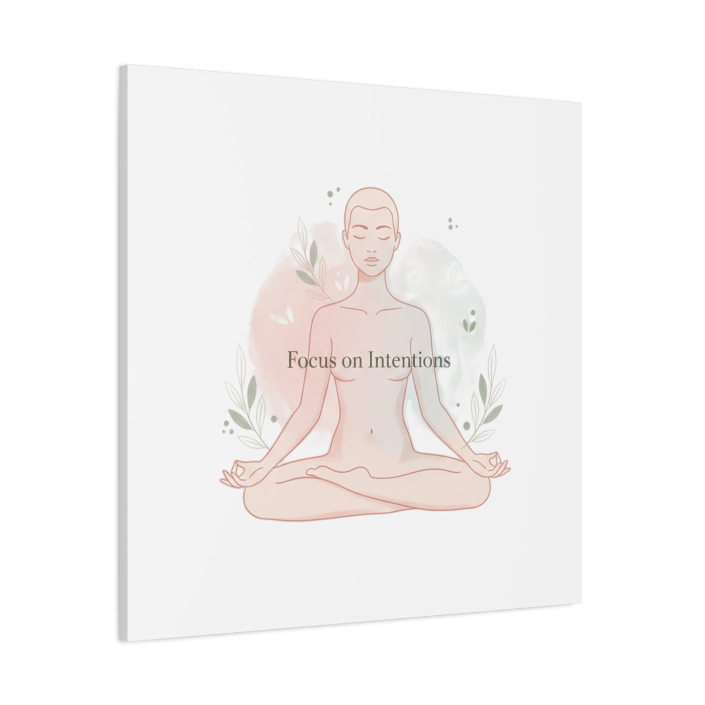 Focus on Intentions Canvas | Gentle Wellness Wall Art, Pastel Gradient Meditation Print