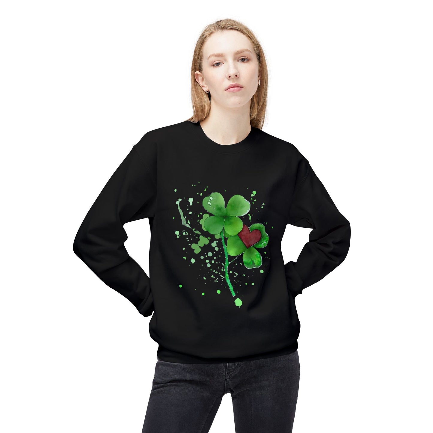 Lucky Love Clover Watercolor Sweatshirt | Eco-Limited