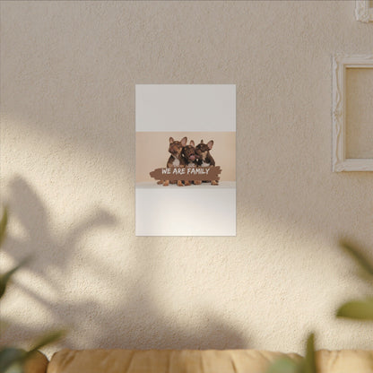 We Are Family French Bulldog Canvas Wall Art