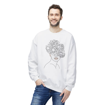 Floral Line Portrait Sweatshirt | Eco-Limited