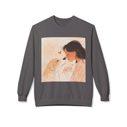 Heartfelt Dog Love Illustration Crewneck | Eco-Friendly - Limited