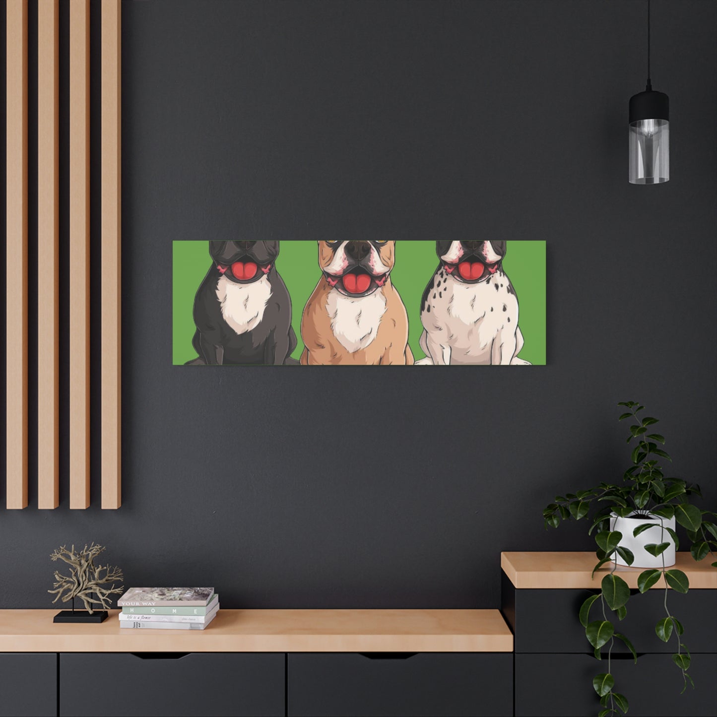 French Bulldog Trio Canvas Wall Art|Eco-Friendly - Limited