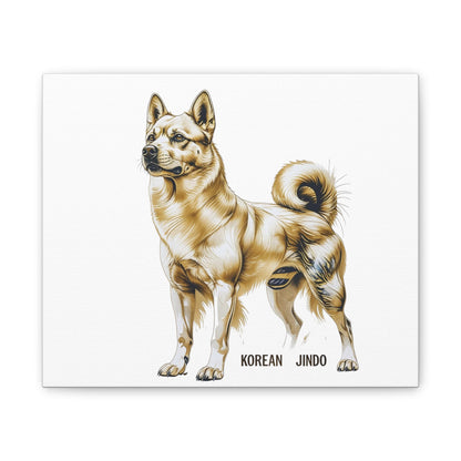 Korean Jindo Dog Illustration Canvas Wall Art | Eco - Limited