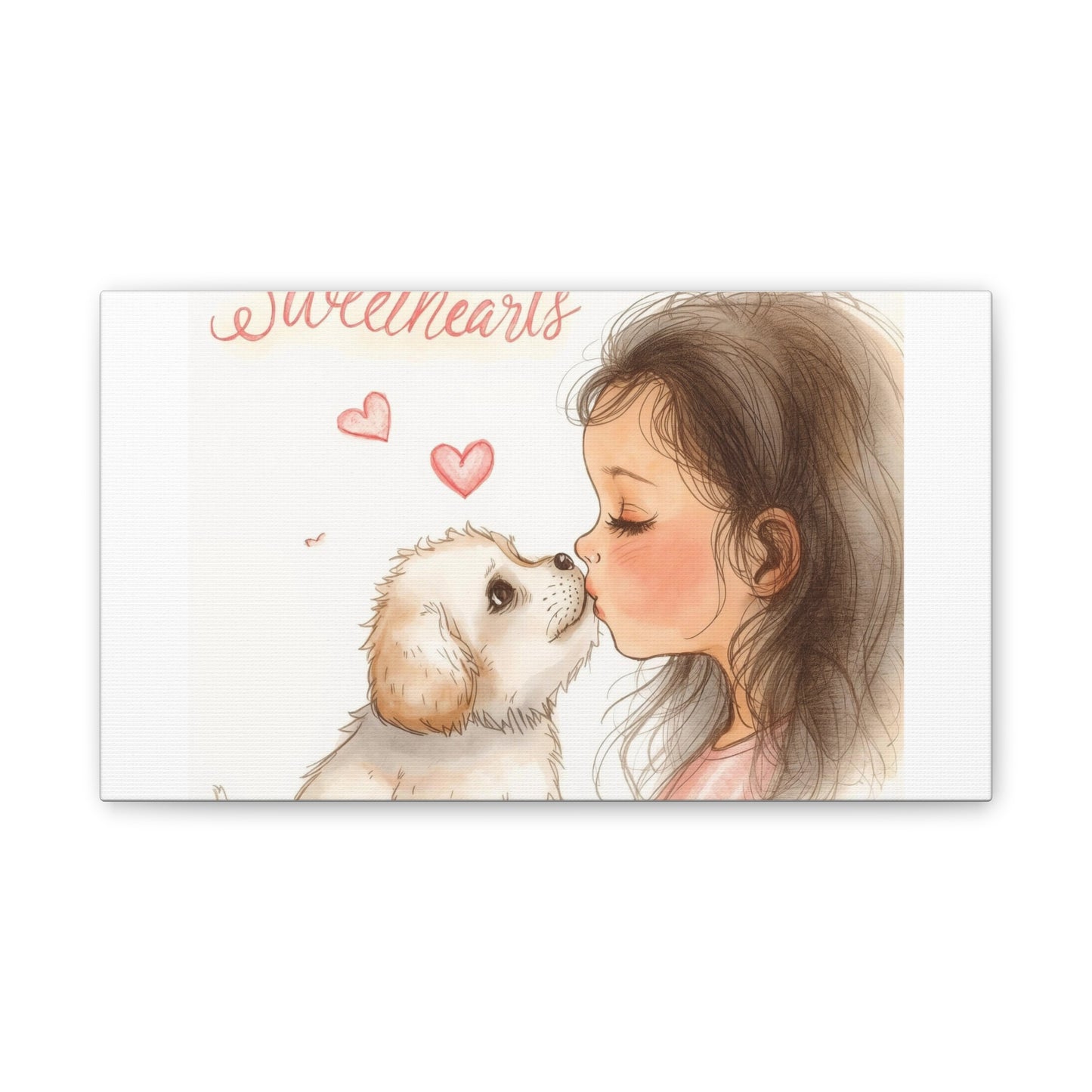 Sweethearts – Child &amp; Puppy Love Canvas | Eco-Limited