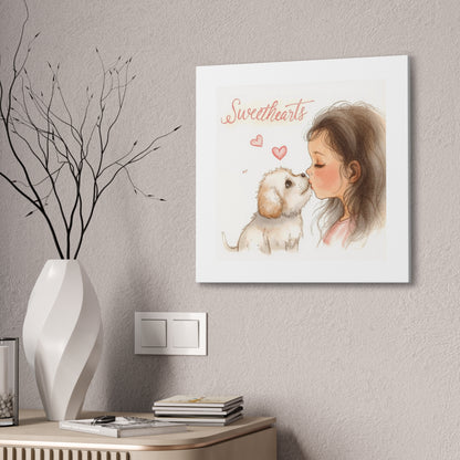 Sweethearts – Child &amp; Puppy Love Canvas | Eco-Limited