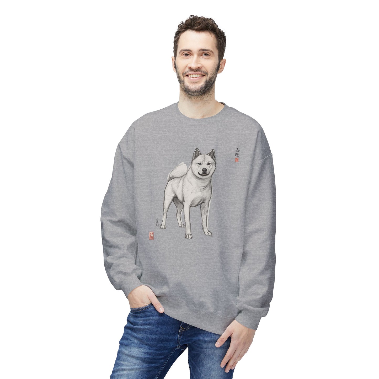 Korean Jindo Ink Illustration Sweatshirt | Eco-Limited