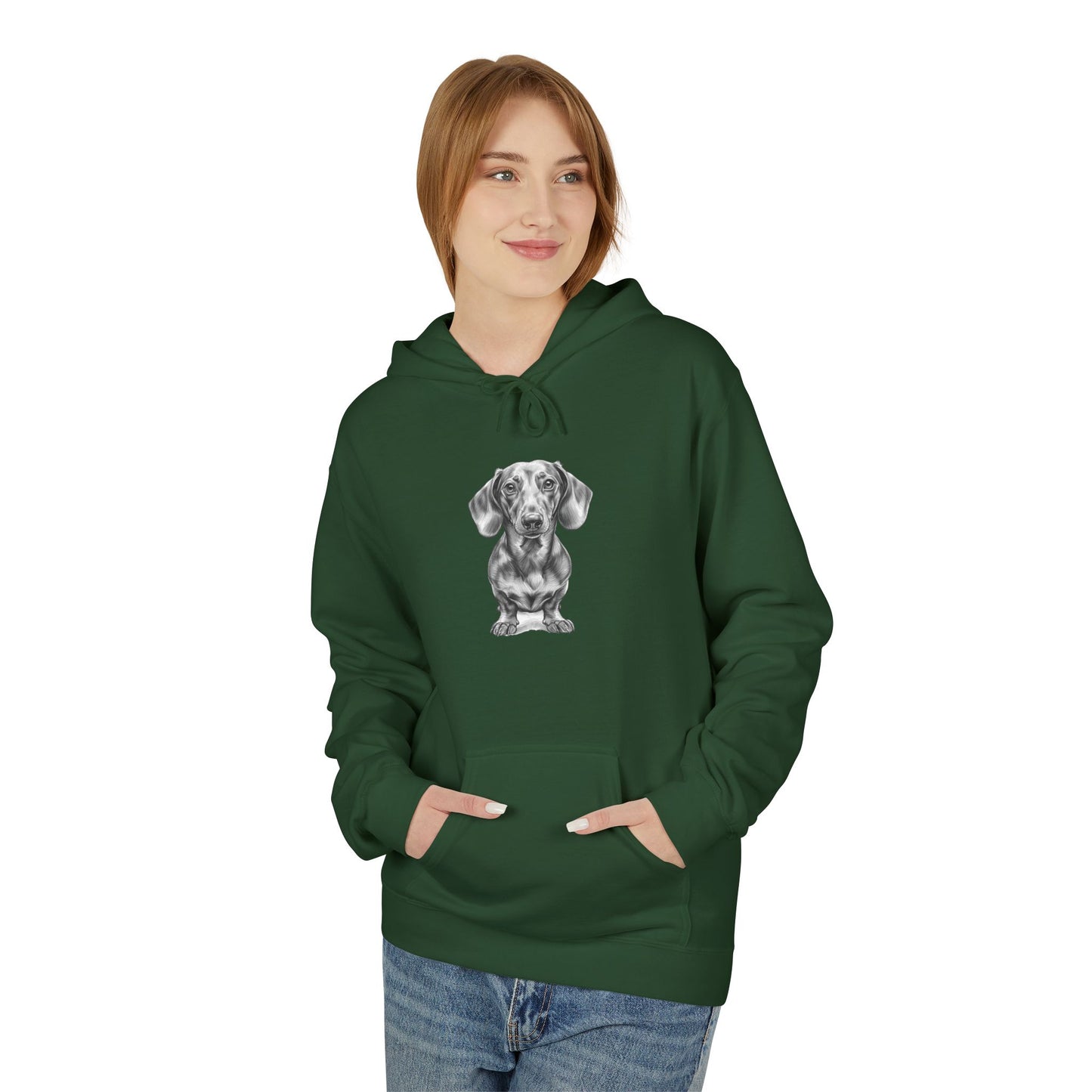 Dachshund Sketch Minimal Art Hoodie | Eco-Limited
