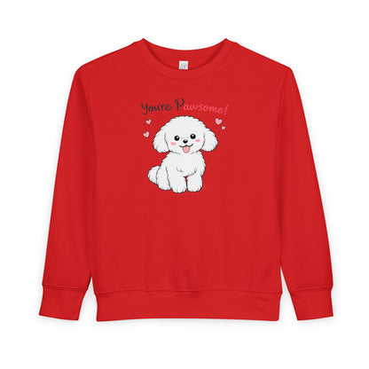 'You're Pawsome!' Cute White Puppy Kids Pullover