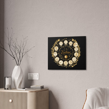 Golden Zodiac Astrology Canvas | Eco-Limited