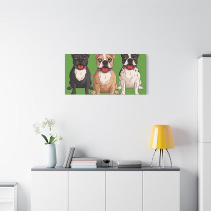 French Bulldog Trio Canvas Wall Art|Eco-Friendly - Limited