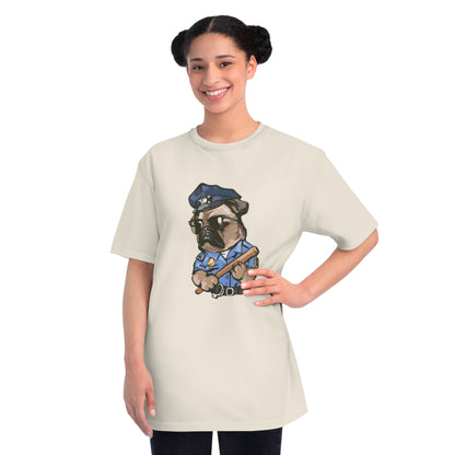 Cute Pug Cop Graphic Organic Tee