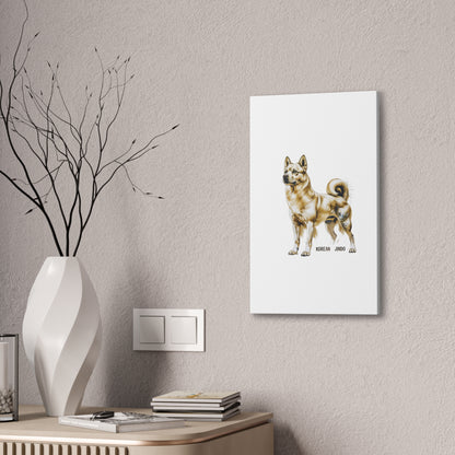 Korean Jindo Dog Illustration Canvas Wall Art | Eco - Limited