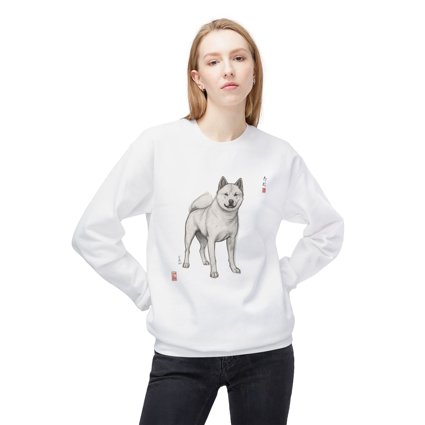 Korean Jindo Ink Illustration Sweatshirt | Eco-Limited