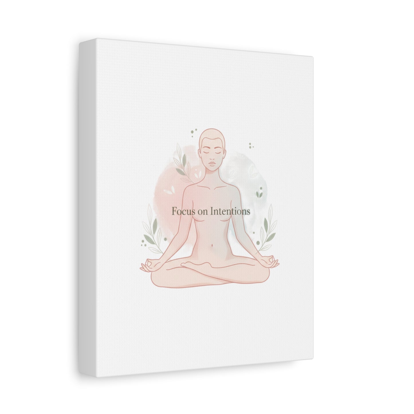 Focus on Intentions Canvas | Gentle Wellness Wall Art, Pastel Gradient Meditation Print