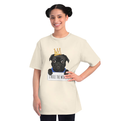 “I Rule the World” Crowned Dog Graphic Tee|Eco-Friendly