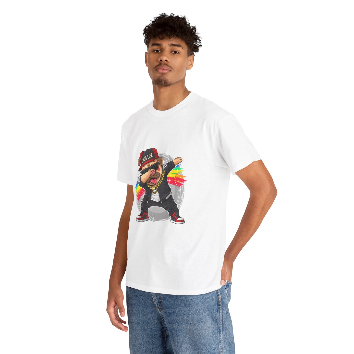 Thug Life Pug Front Graphic T-Shirt | Eco-Limited