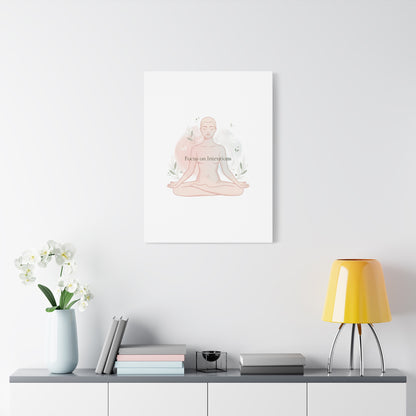Focus on Intentions Canvas | Gentle Wellness Wall Art, Pastel Gradient Meditation Print
