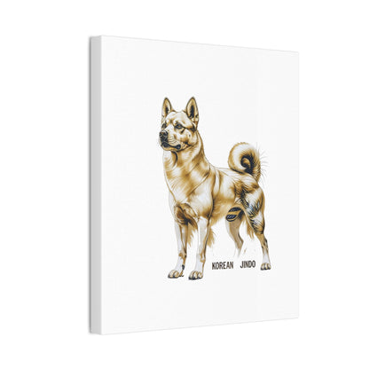Korean Jindo Dog Illustration Canvas Wall Art | Eco - Limited