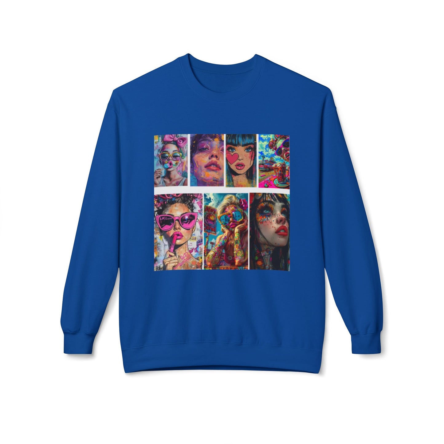 Pop Art Portrait Collage Graphic Sweatshirt