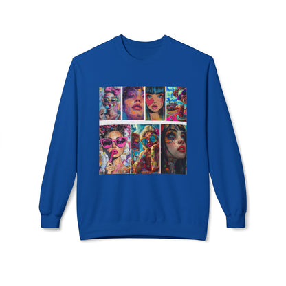 Pop Art Portrait Collage Graphic Sweatshirt
