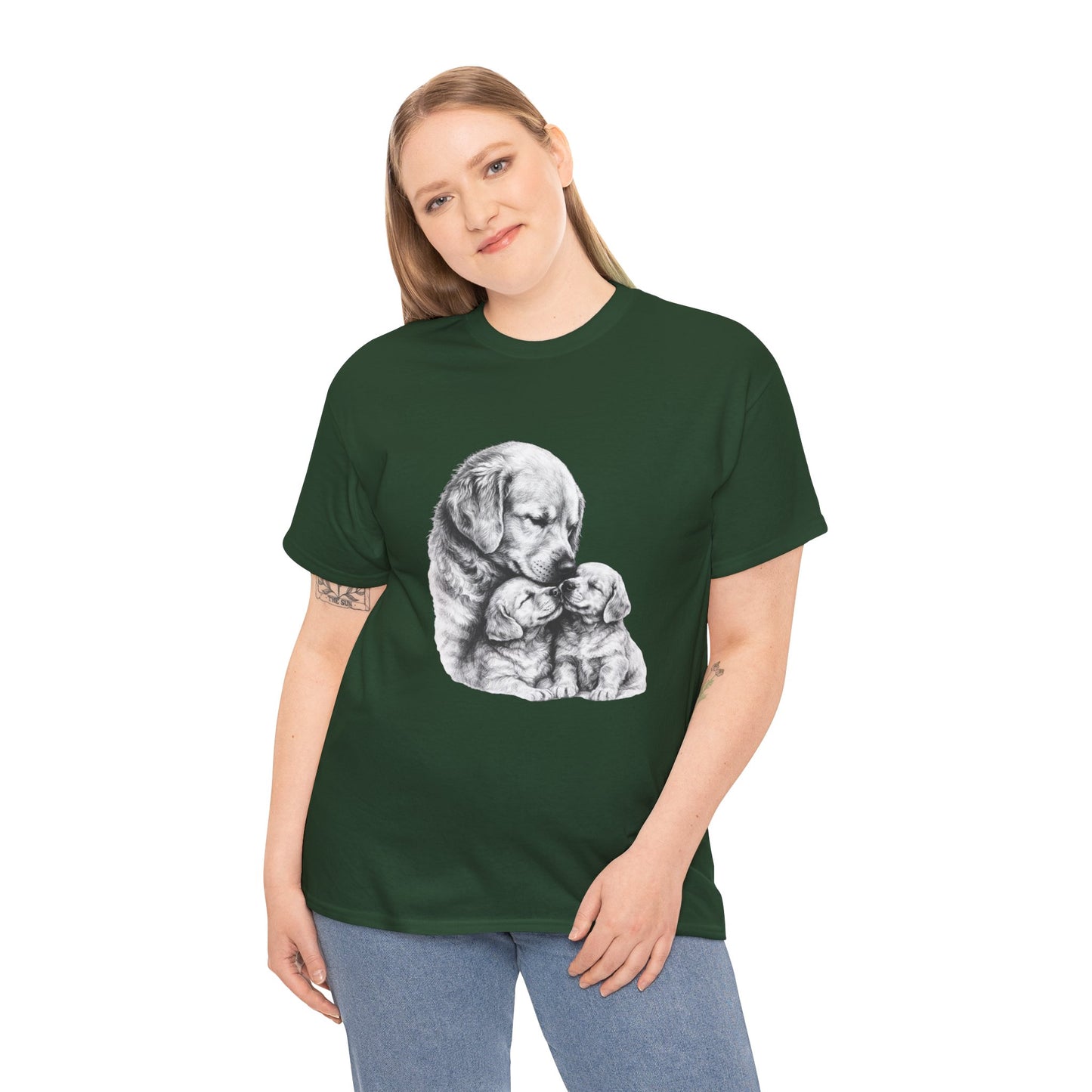 Tender Dog Family Pencil Art T-Shirt | Eco - Limited