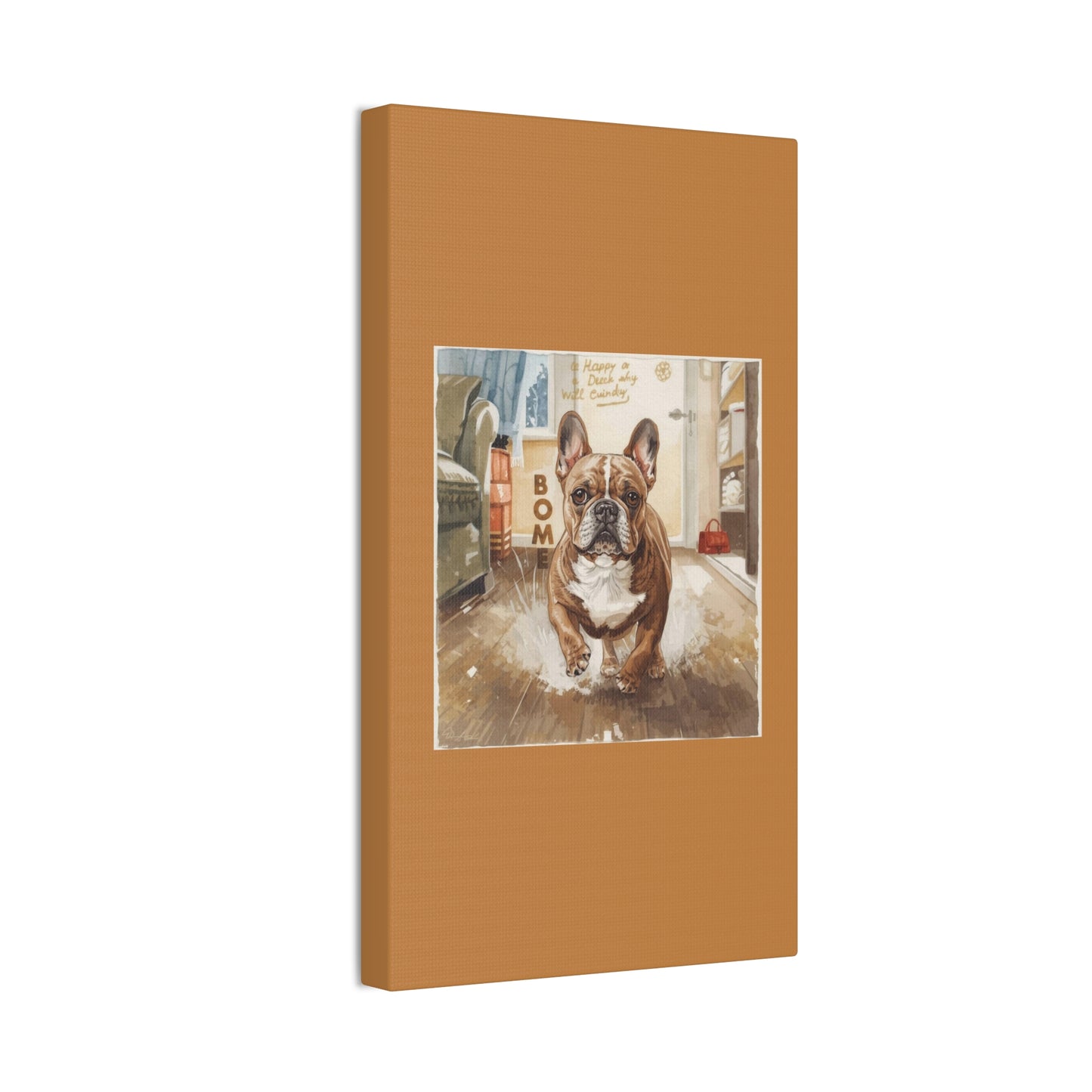 Happy Home Bulldog Canvas Art | Eco-Limited