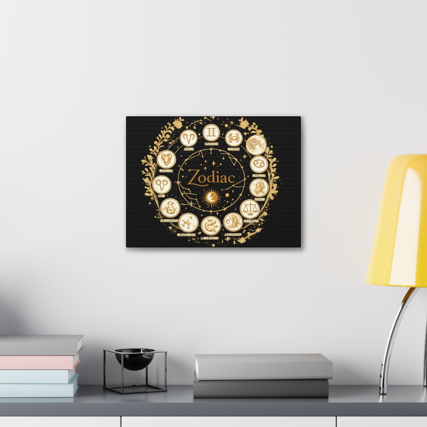 Golden Zodiac Astrology Canvas | Eco-Limited