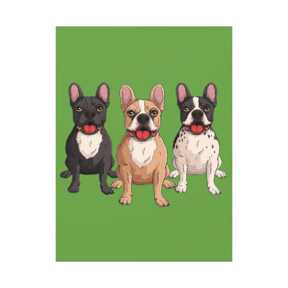French Bulldog Trio Canvas Wall Art|Eco-Friendly - Limited