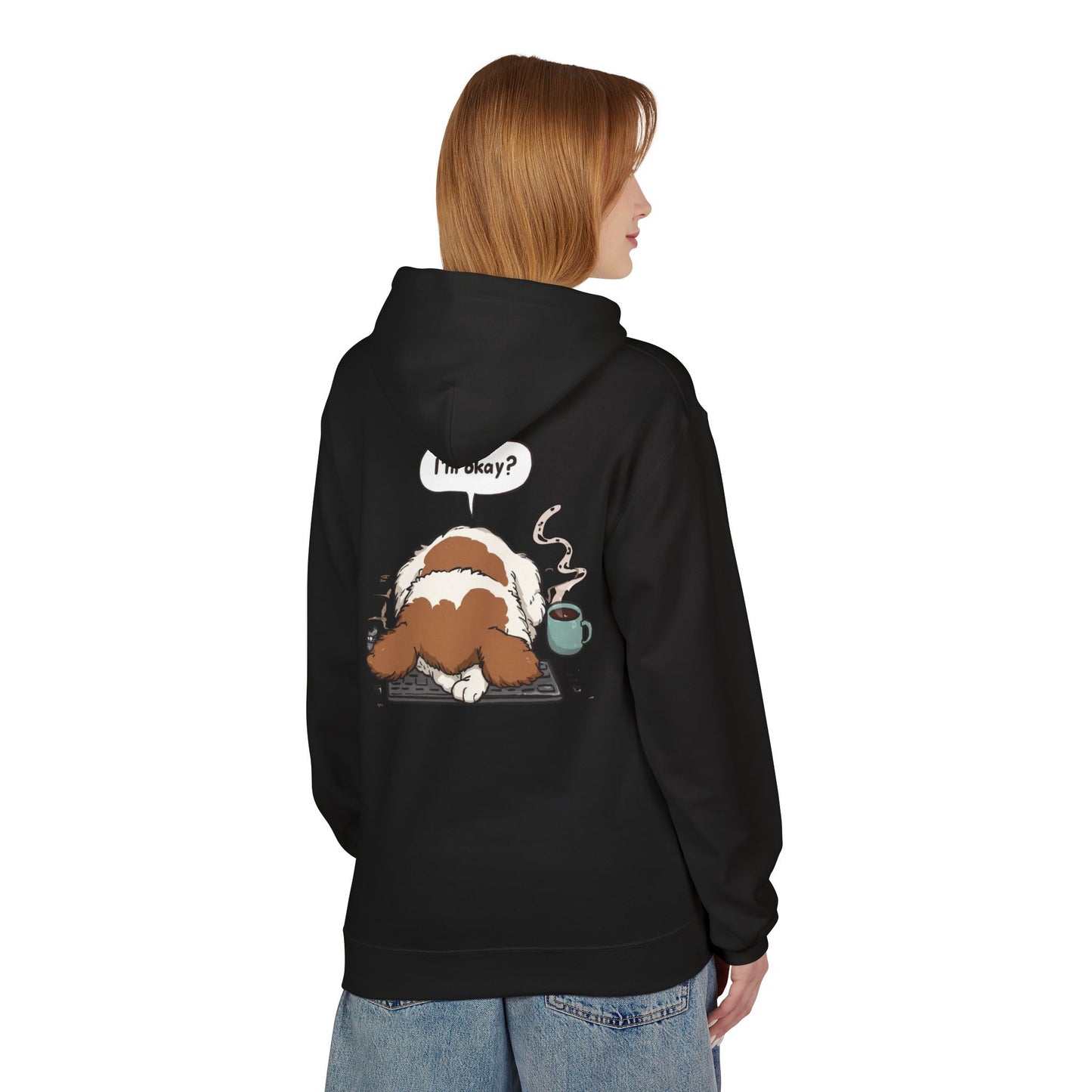 I’m Okay? Dog Coffee Moment Hoodie | Eco-Limited