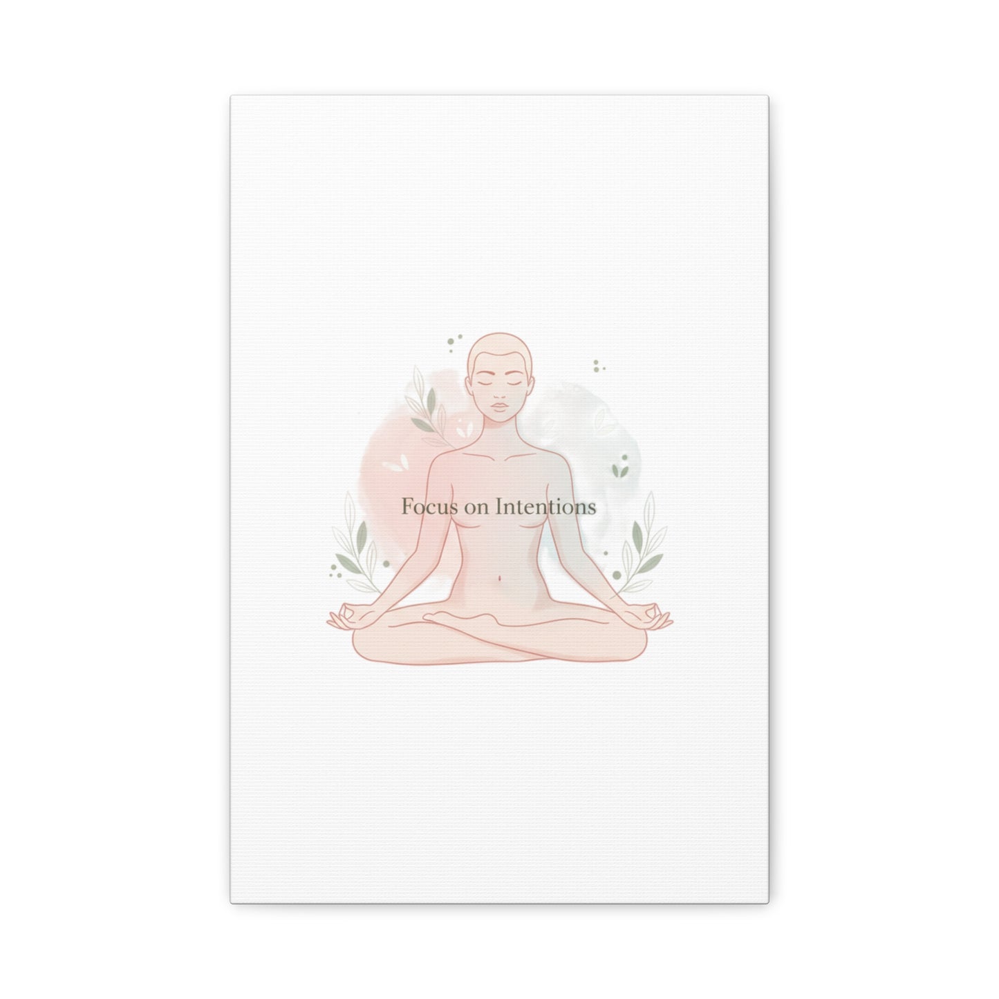Focus on Intentions Canvas | Gentle Wellness Wall Art, Pastel Gradient Meditation Print