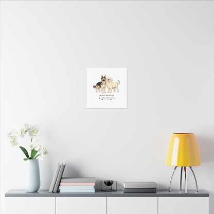 German Shepherd & Golden Retriever Canvas Wall Art