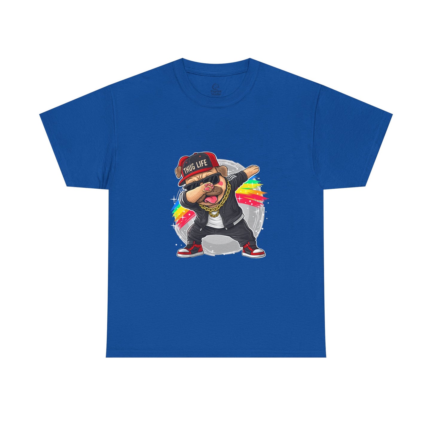 Thug Life Pug Front Graphic T-Shirt | Eco-Limited