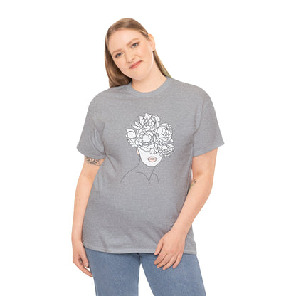 Floral Line Portrait T-Shirt | Eco-Limited